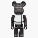 Bearbrick Medicom Toy Plus 100% & 400% set Black Chrome Ver.