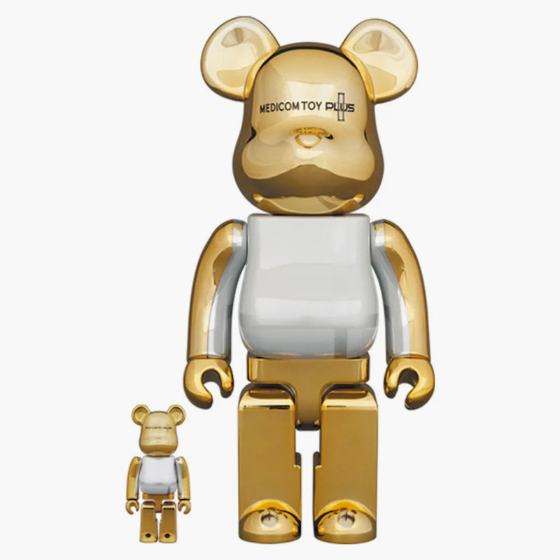 Hračka Bearbrick Medicom Plus 100% & 400% Set Gold Chrome Ver.