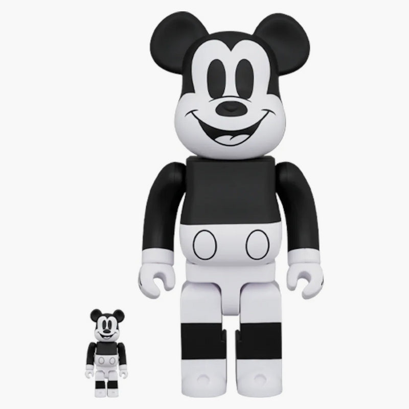 Bearbrick Mickey Mouse 2020 100% a 400% sada B&W ver.