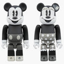 Bearbrick Mickey Mouse & Minnie Mouse (B&W Ver.) 2 Pack 100% Multi