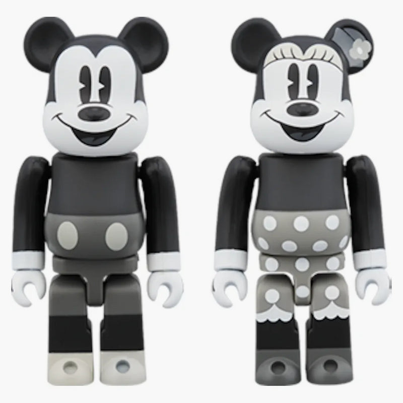 Bearbrick Mickey Mouse & Minnie Mouse (B&W ver.) 2 Pack 100% multi