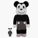 Bearbrick Mickey Mouse (Vintage B&W ver.) 100% a 400% sada černá