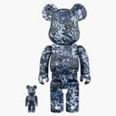 Bearbrick Mika Ninagawa Yosakura 100% & 400% set Black/Blue