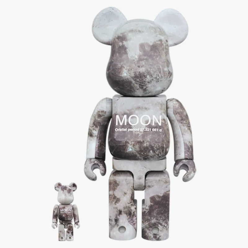 Bearbrick Moon 100% & 400% grå