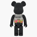 Bearbrick min första baby 1000% matt svart glöd