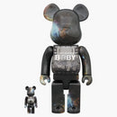 Bearbrick My First Bearbrick Baby Space version 100% & 400% Black