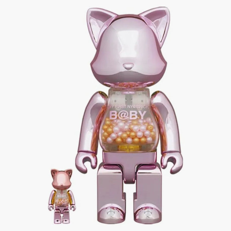 Bearbrick il mio primo nyabrick baby 100% e 400% set rosa oro