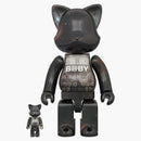 Bearbrick My First Nyabrick Baby Space Ver. 100% & 400% set black