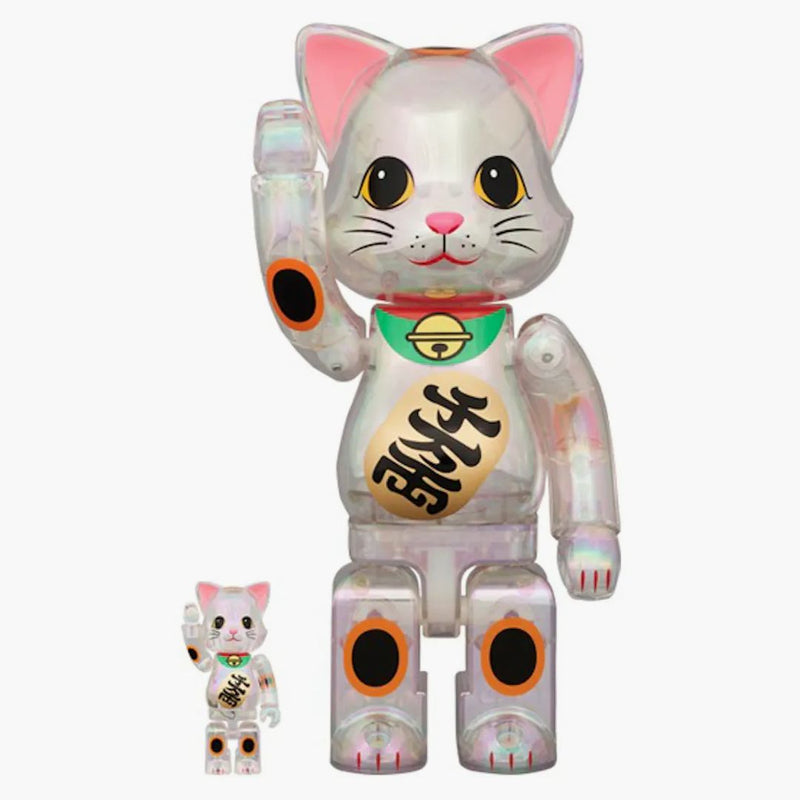 Bearbrick NY@Brick Maneki Neko deset Man Ryo 100% & 400% Set Transparent