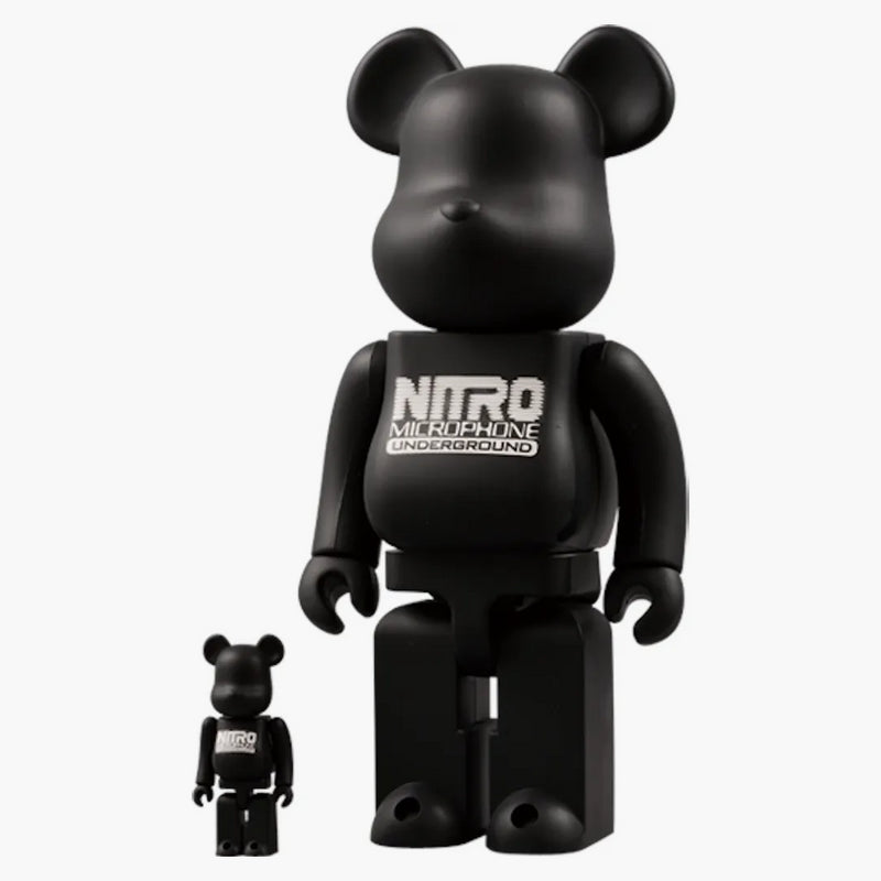 Bearbrick nitro mikrofon Underground 100% & 400% set Black
