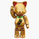 Bearbrick Nyabrick Beckoning Cat 100% gold