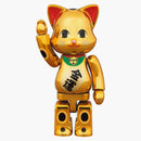 Bearbrick Nyabrick Lucky Cat 100% & 400% Set Gold Plated