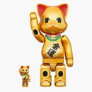 Bearbrick Nyabrick Lucky Cat 100% & 400% Set Gold Plated