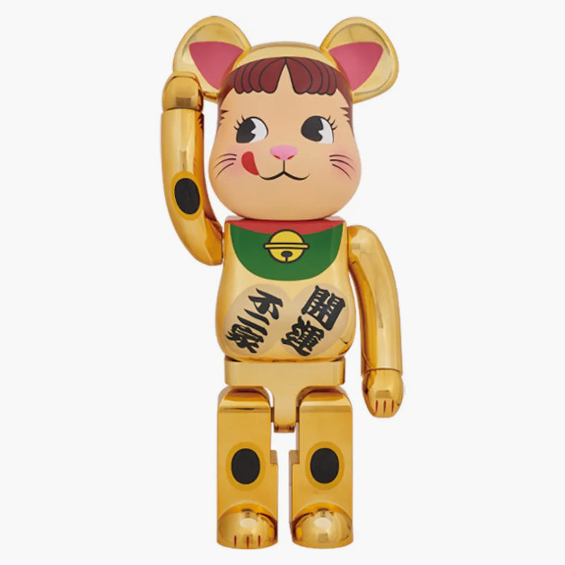 Bearbrick Peko-chan fa cenno a gatto 1000% oro