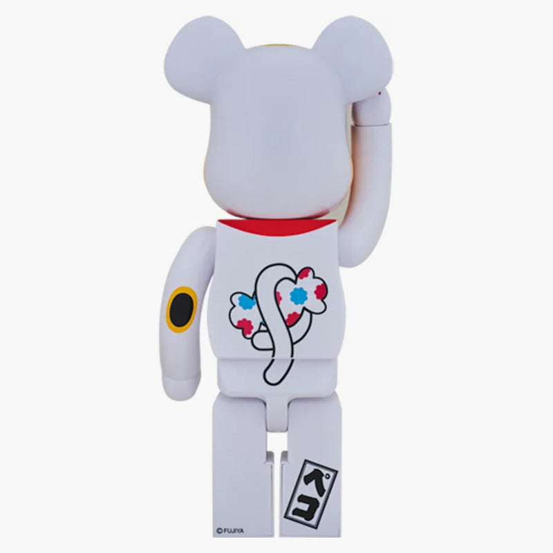 Bearbrick Peko-chan che fa cenno a gatto 1000% bianco