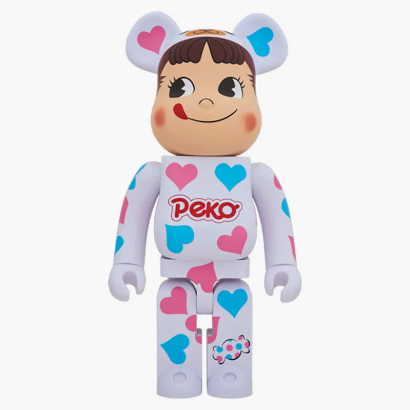 Bearbrick Peko-chan Heart Costumer 1000% White
