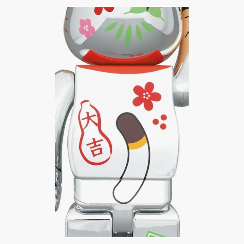 Bearbrick Peko Lucky Cat Peko-chan Lucky 100% & 400% Set Silver