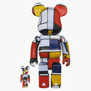 Bearbrick Piet Mondrian 100% & 400% set multi