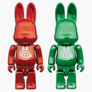Bearbrick Rabbrick Chrome 100% Set Red/green