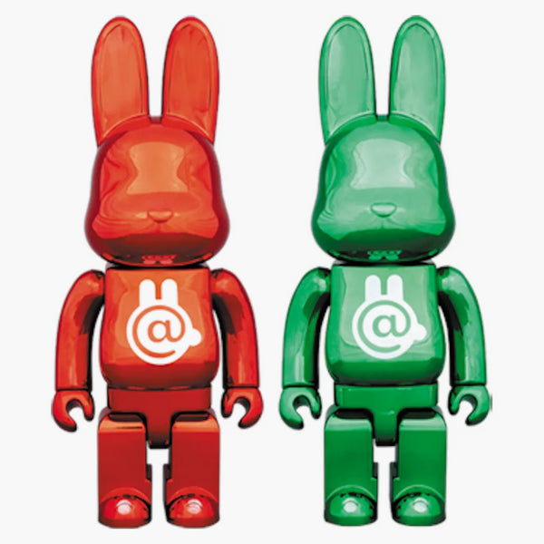 Bearbrick Rabbrick Chrome 400% Set Red/green