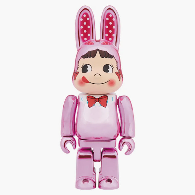 Bearbrick Rabbrick kostým Peko-chan 100% a 400% set růžový plot