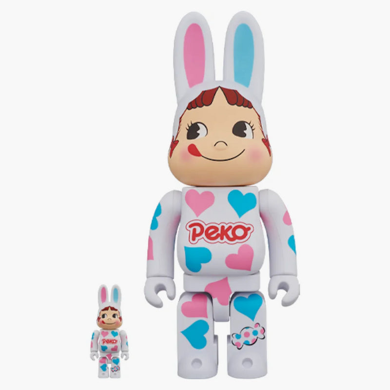 Bearbrick Rabbick Kigurumi Peko-chan hjärta 100% & 400% uppsättning