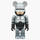 Bearbrick Robocop 100% e 400% Set Silver