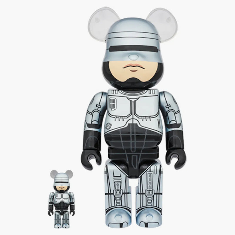 Bearbrick Robocop 100% a 400% set stříbro