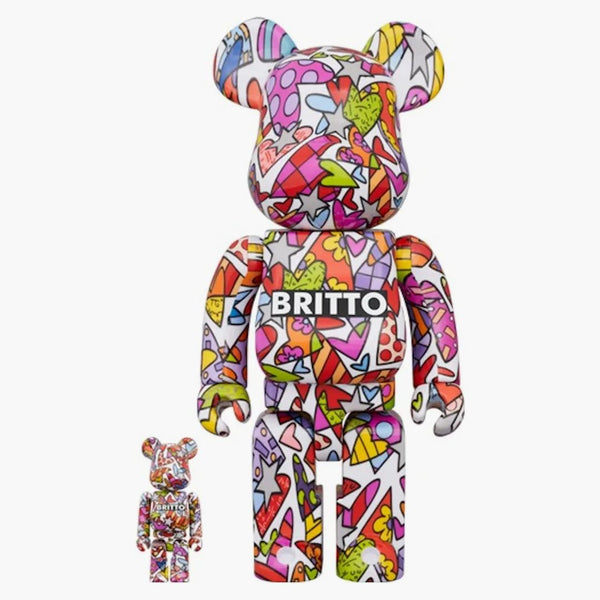 Bearbrick Romero Britto Heart 100% & 400% Set