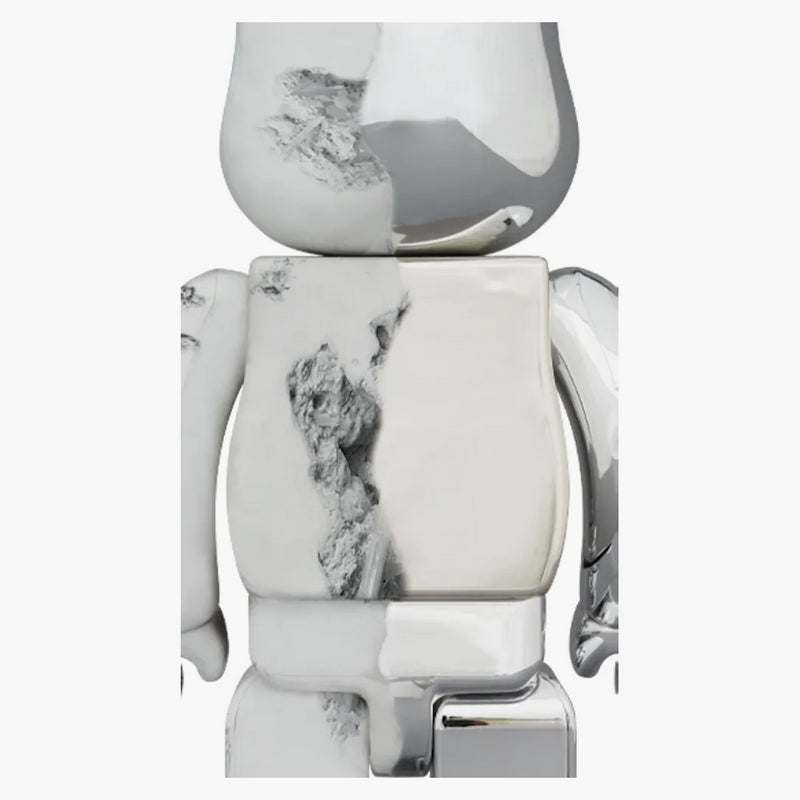 Bearbrick Sorayama X Daniel Arsham 100% & 400% Set Silver