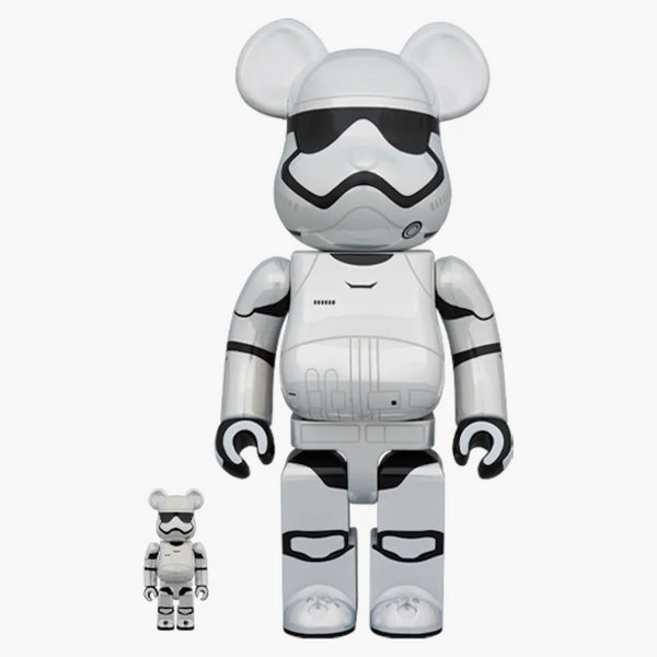 Bearbrick Star Wars (TM) First Order Stormtrooper (TM) (The Force Awakens) Chrome ver. 100% & 400% uppsättning