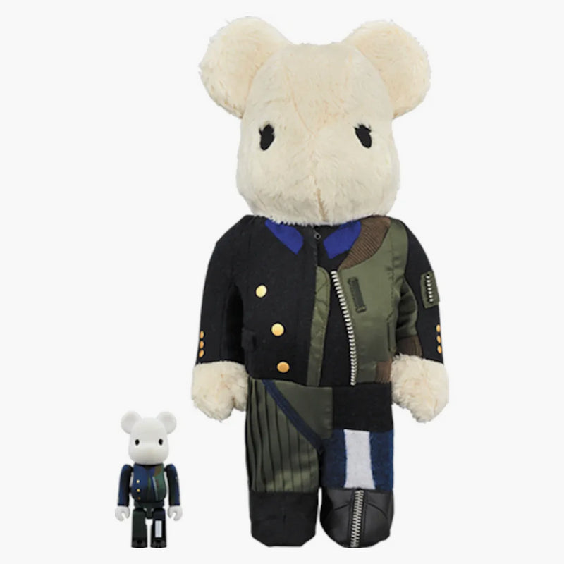 Bearbrick Sacai 2018 AW 100% & 400% Nastavení bílé