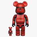 Bearbrick Sith Trooper 100% & 400% Set Red Chrome Ver.