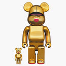 Bearbrick Sorayama x 2G 100% e 400% Set Gold Ver.