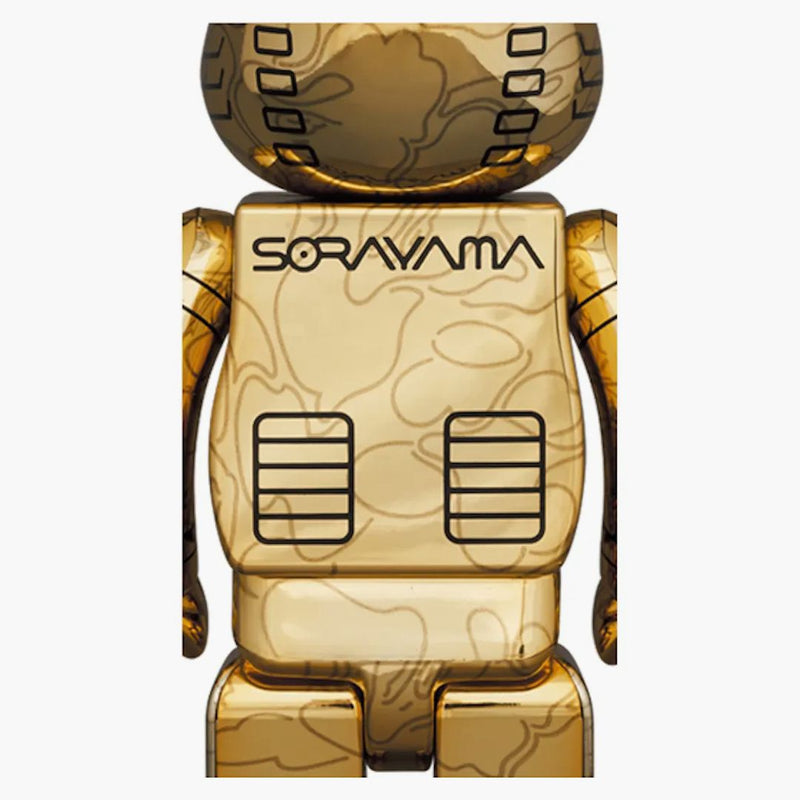 Bearbrick x Bape x Hajime Sorayama Camo Shark 100% & 400% Set Gold