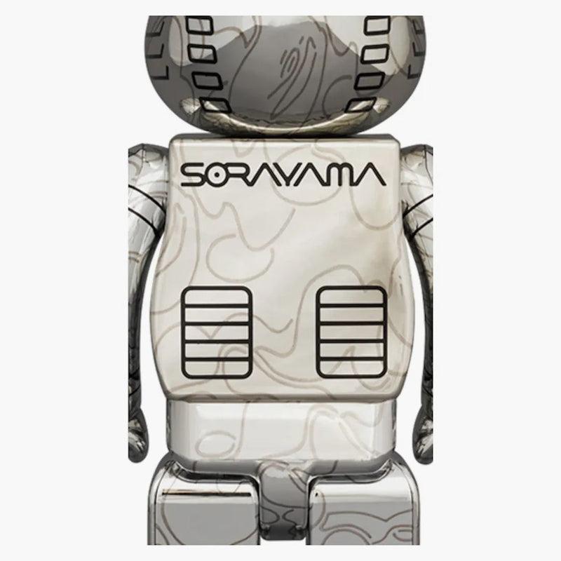 Bearbrick x Bape x Hajime Sorayama Camo Shark 100% & 400% Set Silver