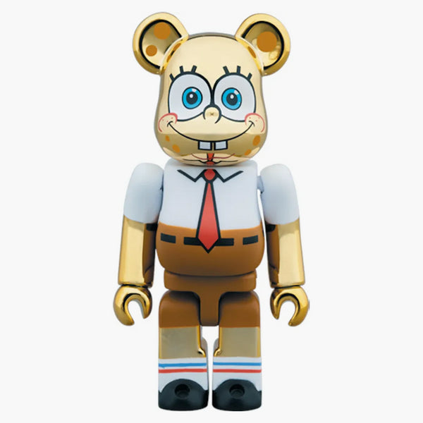 Bearbrick SpongeBob Gold Chrome 100% & 400% Set Gold