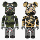Bearbrick Superalloy 1 ° camo Shark 200% Set verde/giallo