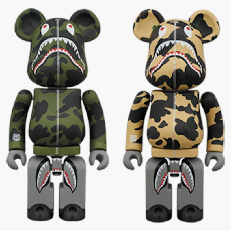 Bearbrick Superalloy 1st Camo Shark 200% Set Green/yellow