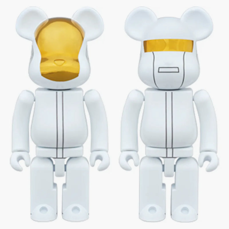 Bearbrick SuperAlloy Daft Punk (White Suits Ver.) 2 Pack 200% White/Gold
