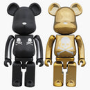 Bearbrick Superalloy Mastermind Japan 2 Pack (Silver Stripe & Chrome Gold) 200% Multi