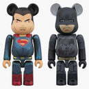 Bearbrick Superman (Heat Vision Ver.) & Batman (Damage Ver.) 100% Multi
