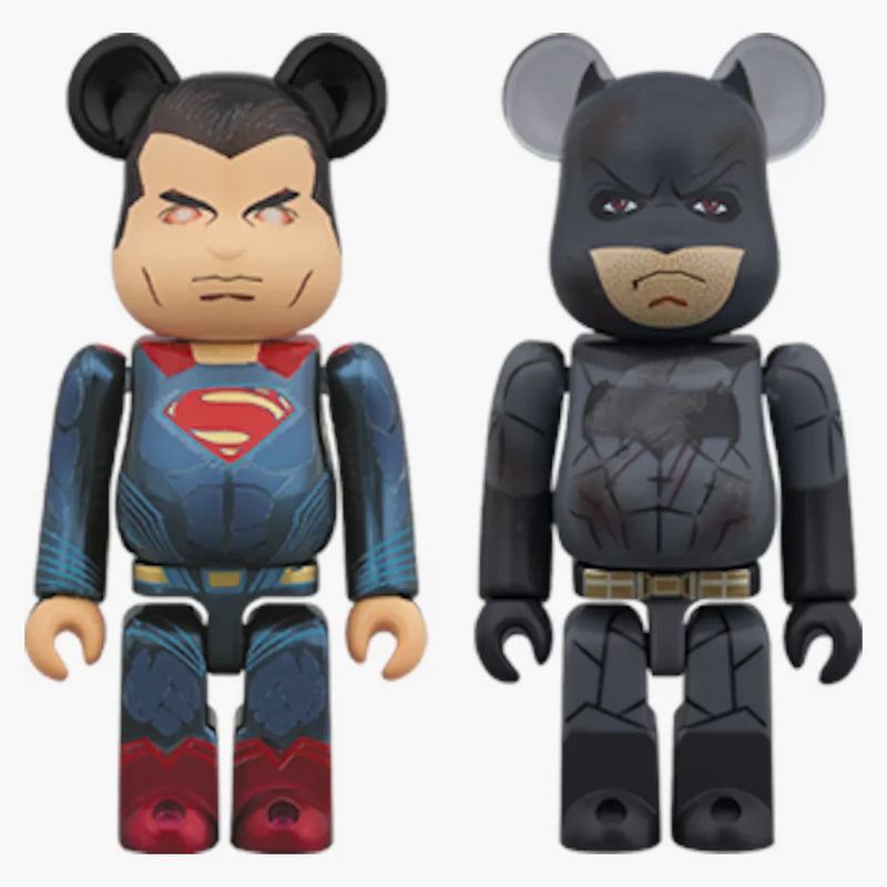 Bearbrick Superman (Heat Vision Ver.) & Batman (poškození ver.) 100% Multi