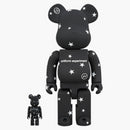 Experimento uniforme de Bearbrick 100% y 400% establecido negro