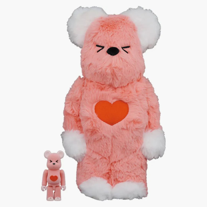 Bearbrick Valmuer (poppies) 100% a 400% set růžové