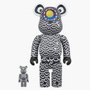 Bearbrick Yasuhito Sasada X Ground Y 100% & 400% Set Black/white