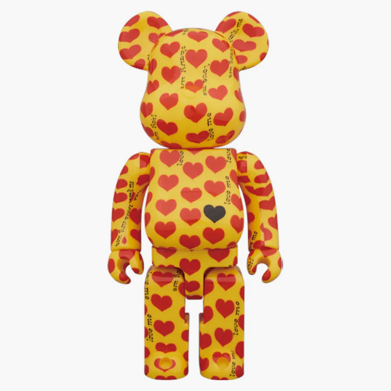 Bearbrick Yellow Heart 100% & 400% sada žlutá