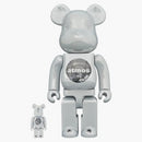 Bearbrick Atmos 100% & 400% Set White Chrome