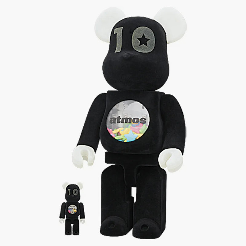 Bearbrick Atmos 10 ° anniversario 100% e 400% Set nero