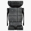 Bearbrick x atmos bandana 100% e 400% set di 2 neri/multi